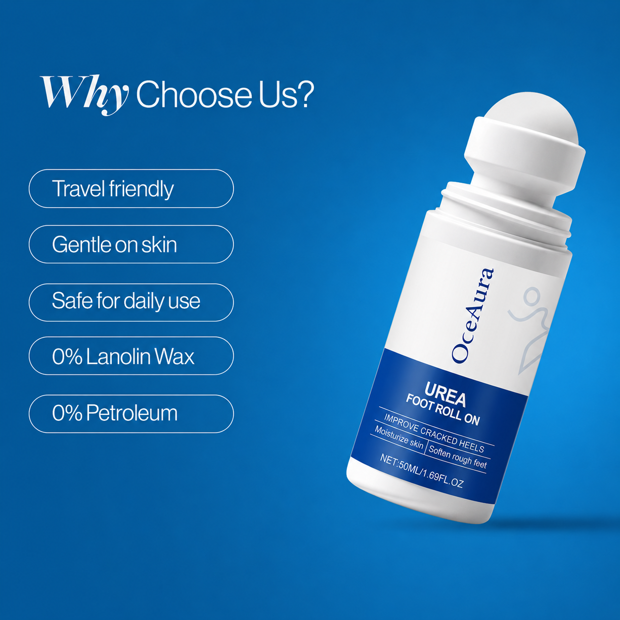 20% Urea Foot Roll On - 50 ml (Buy 1 Get 1 Free 🔥)
